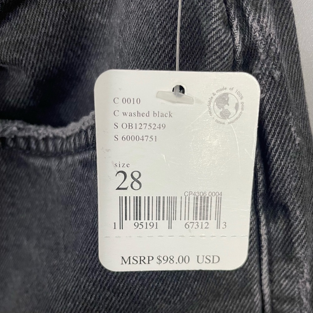 Free People The Lasso Jean Distressed Washed Black Straight Leg NWT - Picture 6 of 12